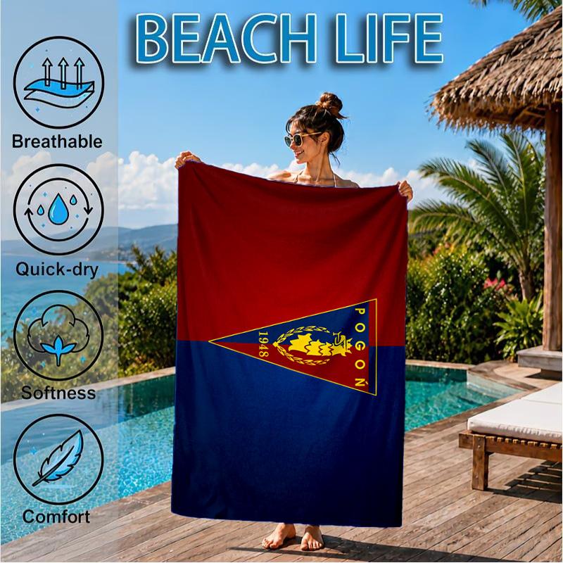 Pogoń Football Crest Beach Towel, Quick-drying, Easy to Care for, Suitable for Both Fitness and Beach Vacations,Sports Essential