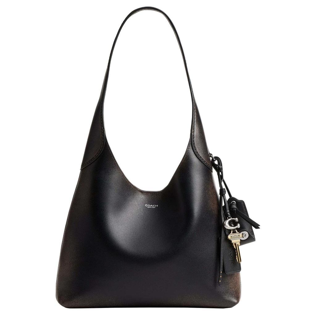 COACH Brooklyn Cow Leather Hobo Bag Shoulder Bag Small Women's Black & Brown CBH44-LHPMZ