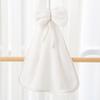 Hand Towel Coral Fleece Solid Color Design Bow Decoration Quick Dry Absorbent