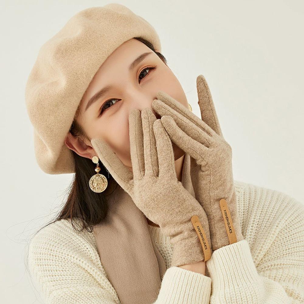 Теплые зимние перчатки Ветрозащитные женские перчатки Модные кашемировые перчатки Водить