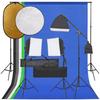 VidaXL Photo Studio Kit with Lighting Backdrop and Reflector Photography Light Background System Kit 3094697