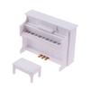 Миниатюрное белое пианино с табуретом - аксессуары для кукольного дома