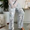 Pajama Pants, Sleepwear, Casual Drawstring Elastic Waist Pants, Comfortable Straight-leg Loose Pants