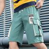 Летние брюки с пятью точками, мужские дышащие легкие крутые короткие спортивные штаны длиной до икры, прямые свободные повседневные укороченные брюки 1/2
