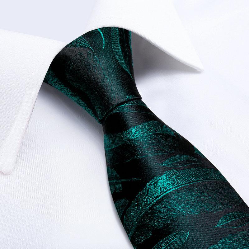 Dibangu Новинка, галстуки для мужчин, зеленый галстук с брошью, шелковый галстук, носовой платок, запонки, винтажные