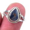 Кольцо из чистого серебра 925 пробы с натуральным драгоценным камнем Питерсит ручной работы, размер 7 V9c87