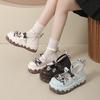 Muffin Thick Sole Cute Sweet Lolita Round Head Mary Jane Shoes Women's Versatile Lolita Bow Jk Small Leather Shoes