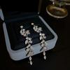 New Luxury Rhinestone Long Tassel Earrings For Women Bridal Wedding Drop Dangle Earrings Vintage Party Jewelry Accessories Gifts