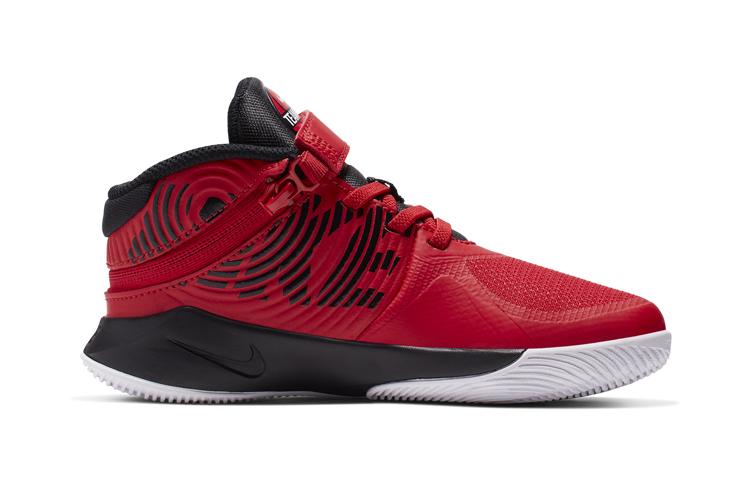 Nike Баскетбольные кроссовки Team Hustle D 9 FlyEase, нескользящие, износостойкие, средней высоты, красно-черные BV2951-600