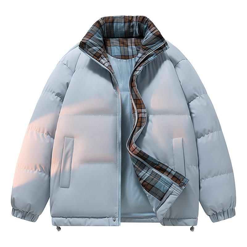 Unisex Winter Cotton Padded Jacket Thick Warm Loose Fit Stand Collar Hooded Casual Coat Men Women Teens