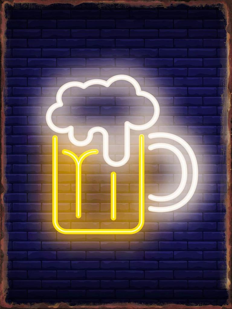 Neon Beer Bar Poster Metal Signs for Pub Home Bedroom Decor Tin Sign Decorative Plaques Painting Wall Aesthetical Decoration
