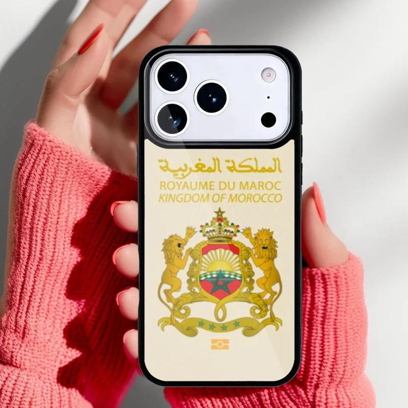 Чехол для паспорта и телефона с флагом Марокко для iPhone 17 Air 16e 15 14 13 Pro Max Задняя крышка для 12 11 Pro Coque