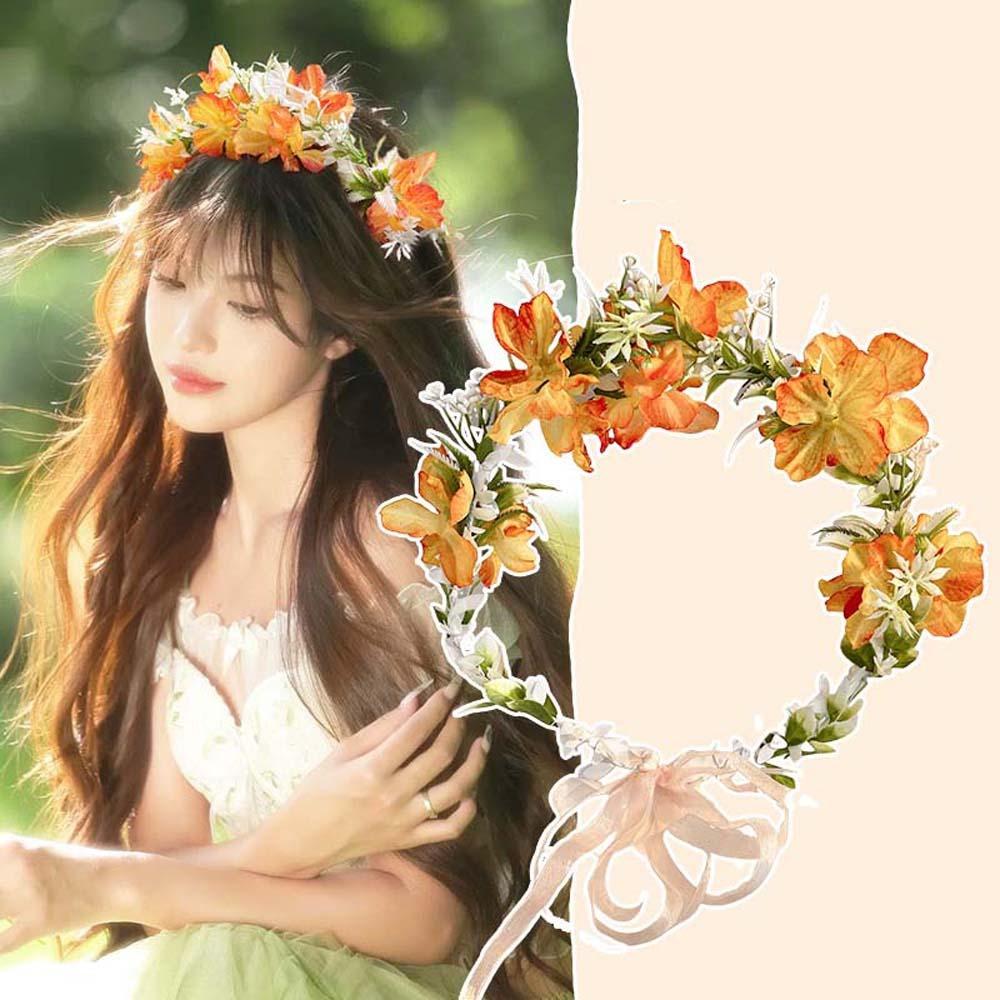Украшения для волос Цветок Обруч для волос Имитация Цветочный венок Повязка на голову Свадебный головной убор Свадебные украшения