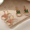 Pink Butterfly Zirconia Dangle Earrings for Women Earring Jewelry Wedding Party Accessories