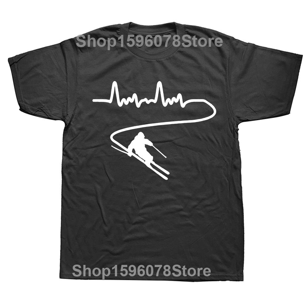 Funny Ski Periodic Table Skier Nerd Vintage T Shirts Summer Skiing Cotton Streetwear Short Sleeve Gifts T-shirt Mens Clothing