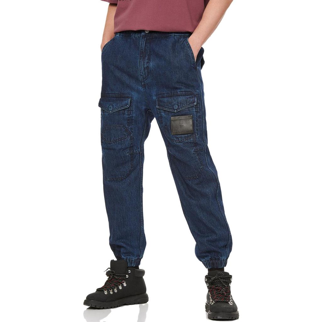 EVISU Jeans Men's Denim Blue Moderate Cuffed Pants 2ESGNM1JO292DN