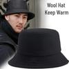 Winter Wool Bucket Hat for Men Women Warm Unsex Fisherman Hat Big Brim Fashion Designer Solid Color Big Brim Face Smaller