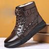 Высококачественные мужские зимние ботинки из натуральной кожи, зимняя обувь из бархата и хлопка, дизайнерские теплые ботильоны из кашемира на шнуровке для мужчин