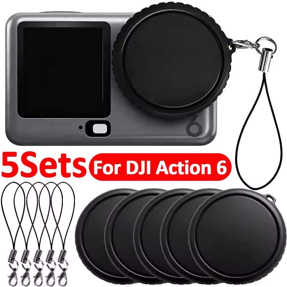 1-5Pcs Camera Lens Caps for DJI Osmo Action 3 4 5 6 Pro Anti-scratch Silicone Camera Protective Cover for DJI Action Accessories