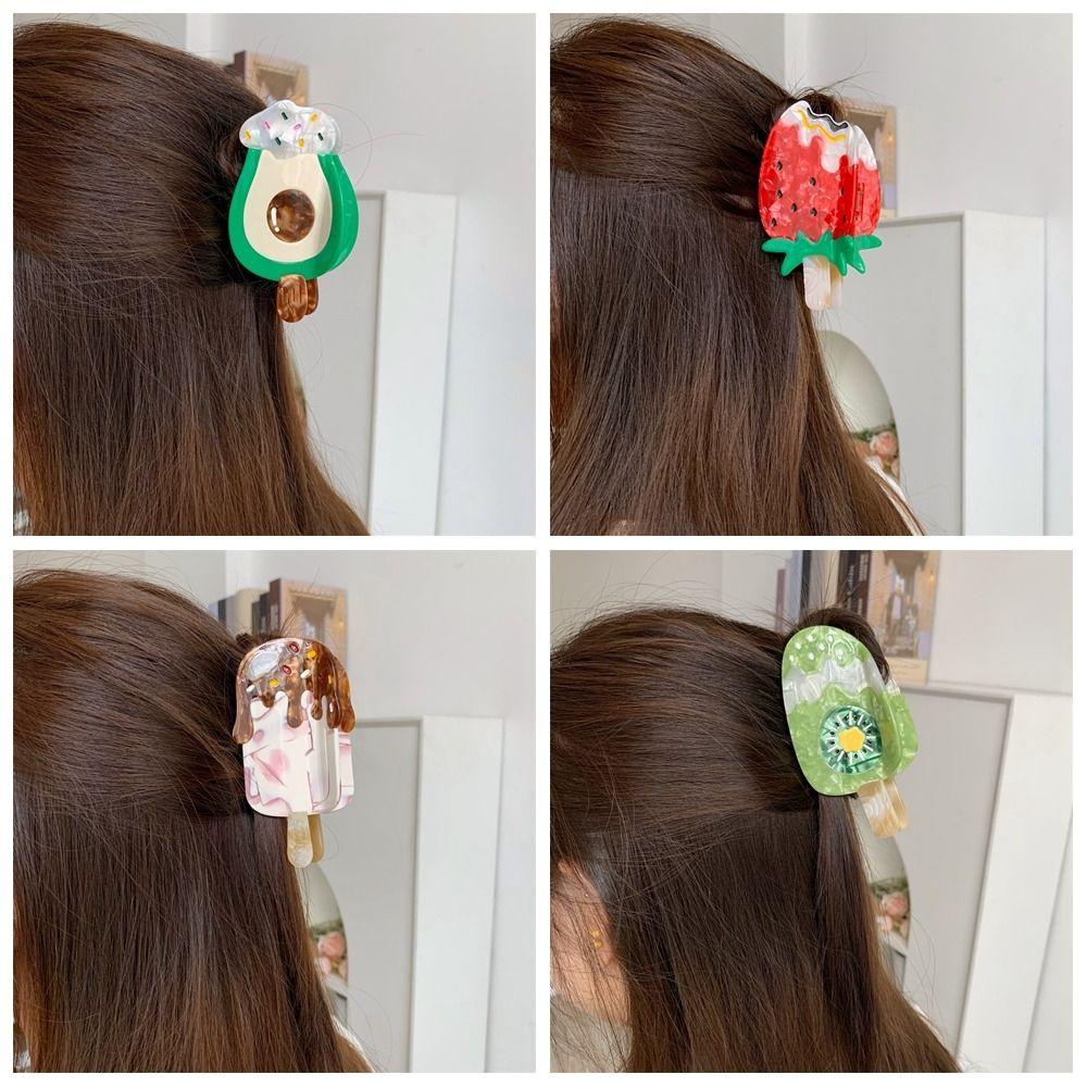 Acetic Acid Fruit Series Hair Claw Sweet Delicious Food Claw Clip Ice Cream Shark Clip Female