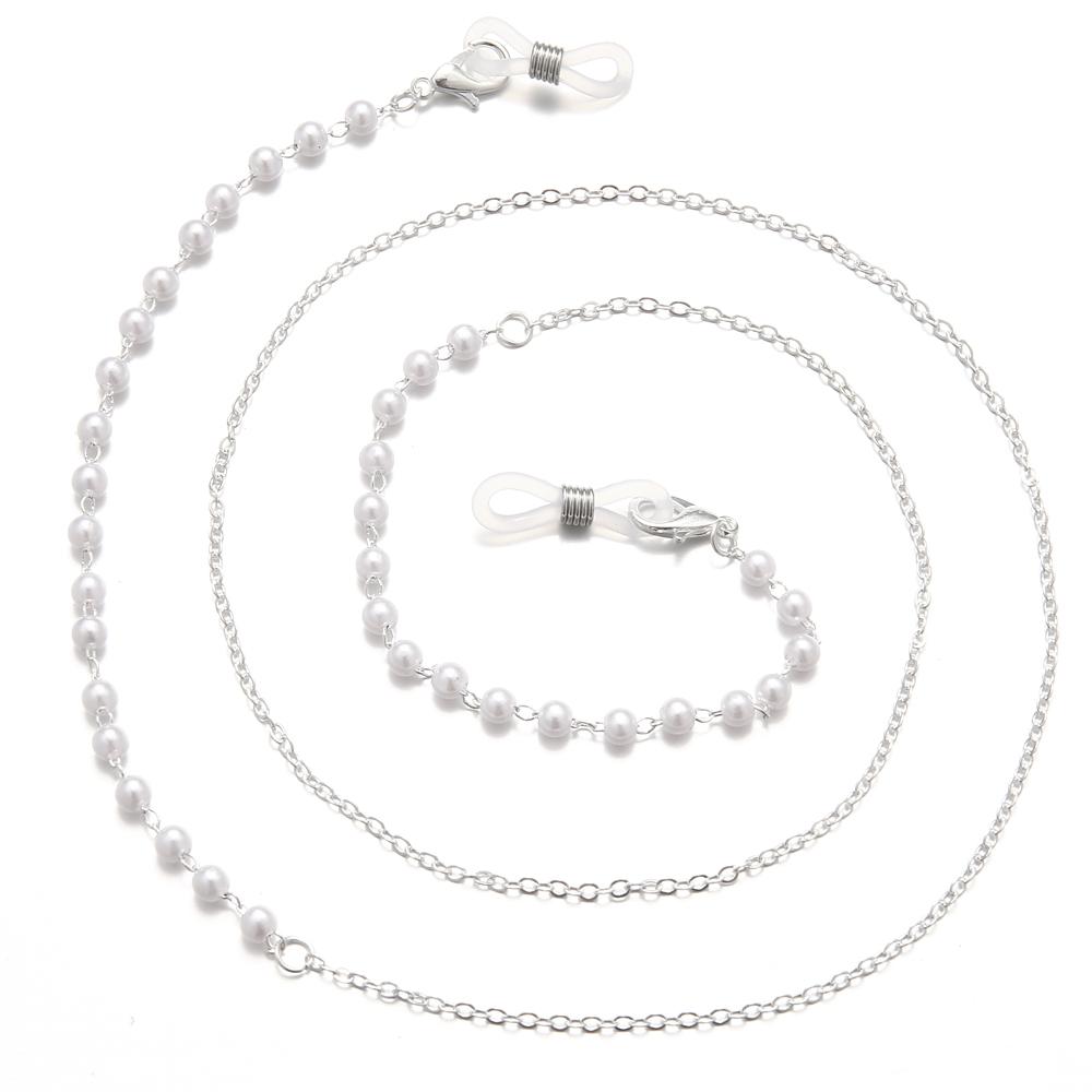 2024 противоскользящая цепочка для очков, аксессуары, ювелирное украшение, ожерелье, элегантная ретро-модная цепочка для солнцезащитных очков, маска, ремешок, жемчужное ожерелье