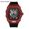 Square Quartz Luminous Calendar Fashion Casual Men's Watch Skeleton Cool Watch