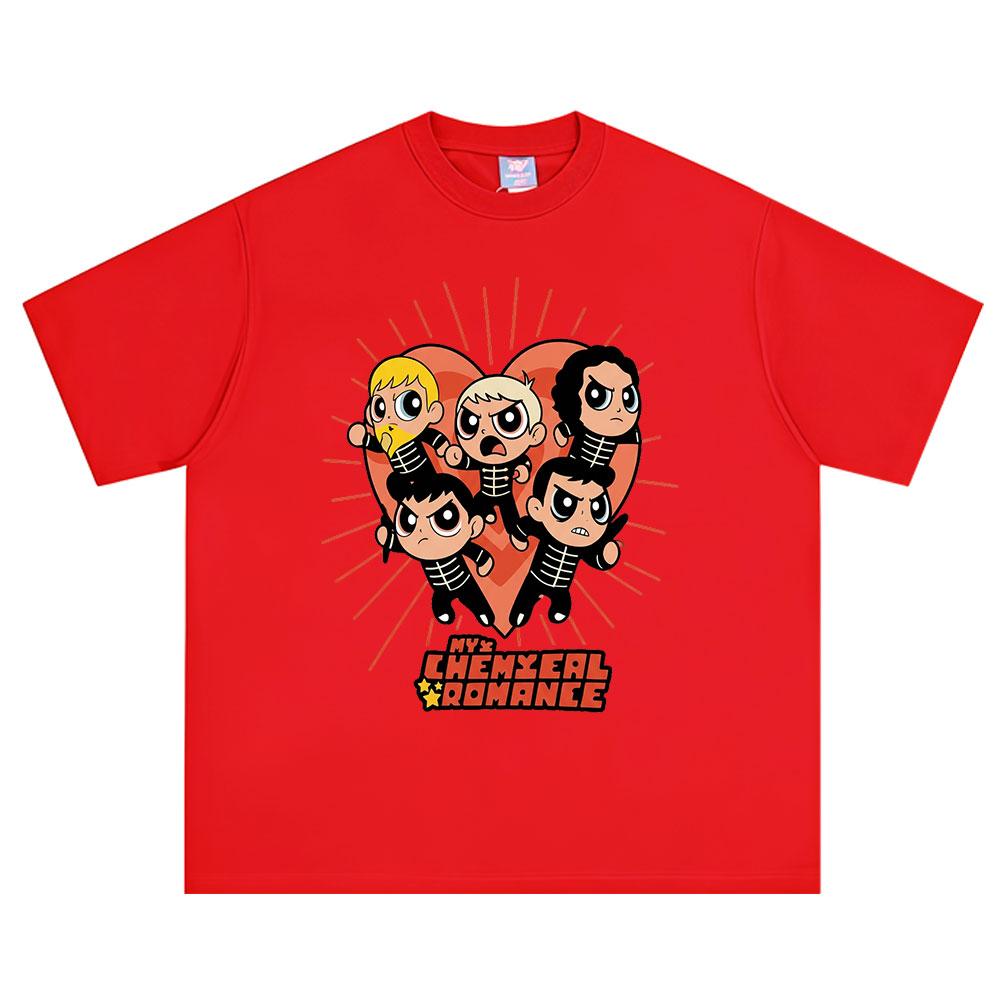 Rock Band My Chemical RoUnisexce Cartoon Print Tshirt Unisexs Women Clothing Cotton Casual Oversized Short Sleeve Streetwear YK Top