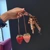 High-End Cute Strawberry Pendant: Fashionable 3D Bag Charm and Backpack Accessory for Couples
