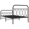Metal Bed Frame with Headboard and Footboard Black 107 x 203 cm