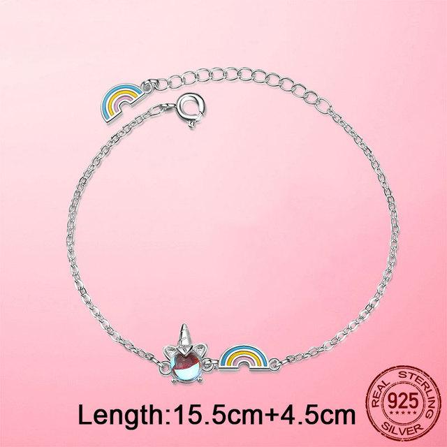 Браслет-цепочка Femme из серебра 925 пробы с единорогом, браслет-цепочка с застежкой-лобстером Infinity для женщин, ювелирные изделия