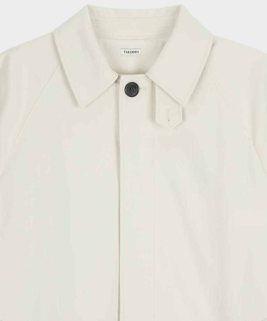 Taildern Tailored Balmacaan Long Coat Ivory