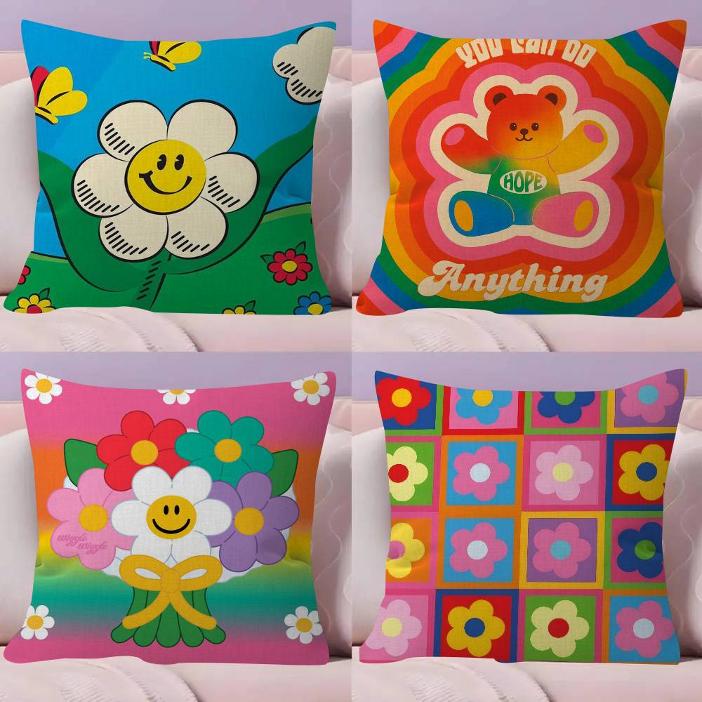 WWiggle Wiggles Smile Flower Pillowcases Home Bedding Decorative Pillow Cover Wedding Super Soft Pillow Case