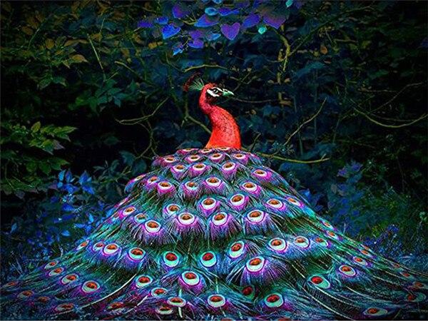 Полный дрель квадратная алмазная живопись Павлин картина со стразами Алмазная вышивка животное вышивка крестиком Декор для дома