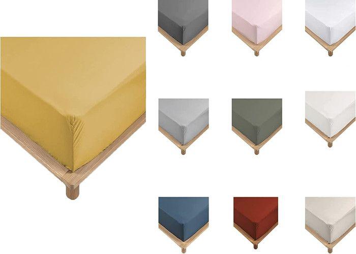 Draps Housse - PROMO LINGE - Percale - 200x160cm - jaune