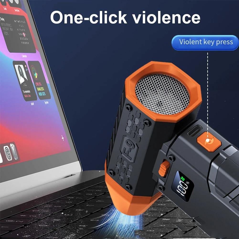 Mini Turbo Jet Fan 160000 RPM Digital Display Turbo Fan USB Rechargeable Brushless Motor Hair Dryer Powerful Blower With High Speed Duct Fan