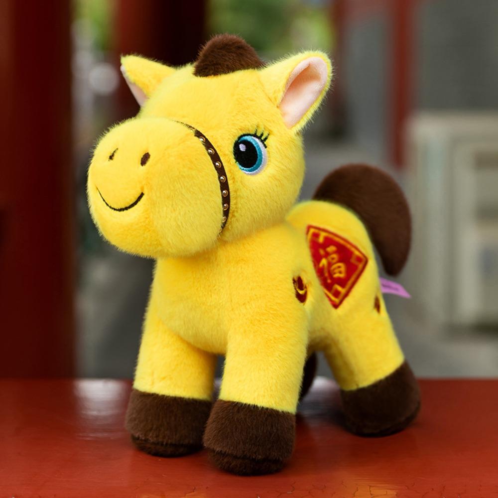 Mascot Dolls Plush Horse Keychain Creative Stuffed Animal Keyring  Chinese New Year
