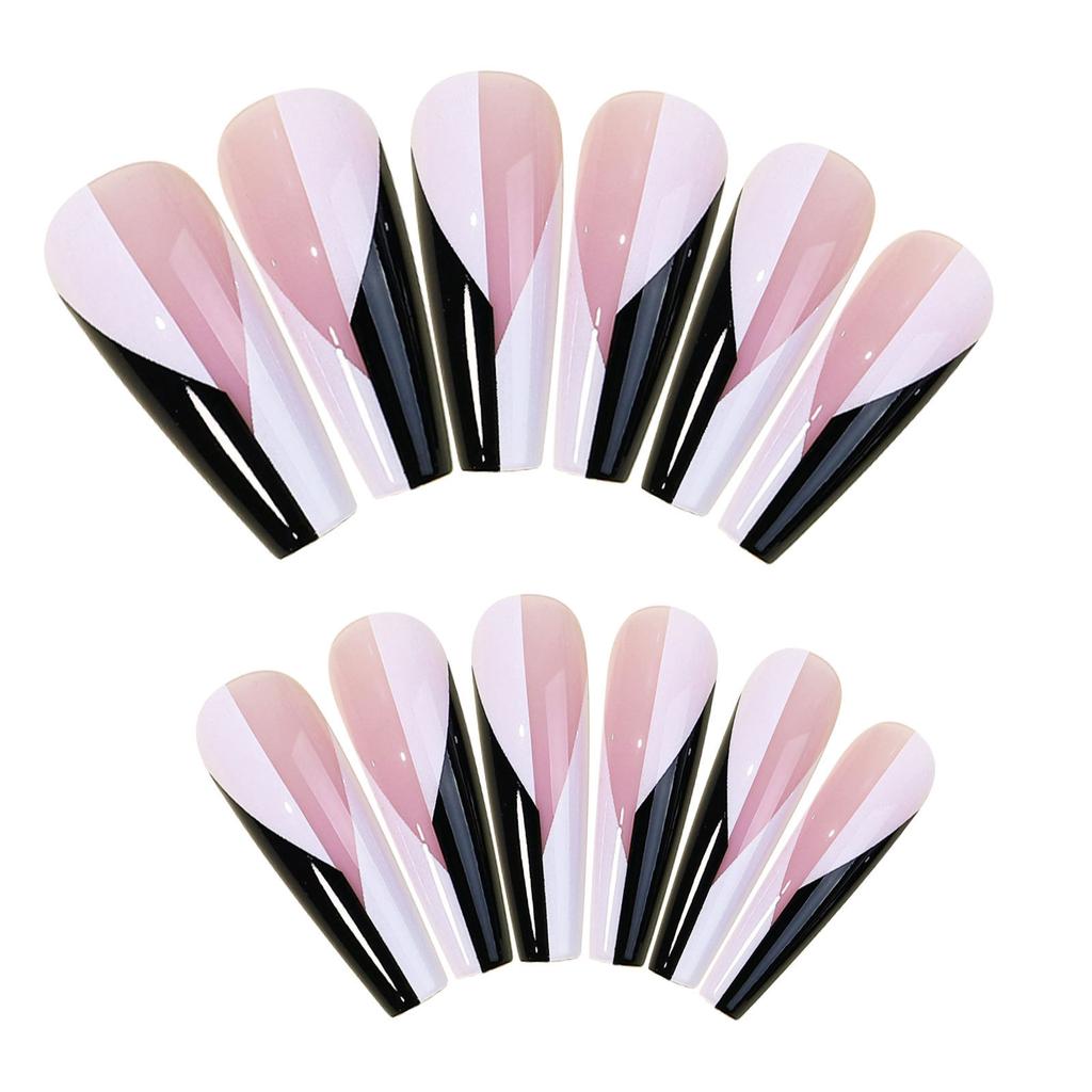 Temperament Whitening Wear Nail Art Finished Product Disassembled Long Markless Fake Nail Patches Can Be Taken with Nails