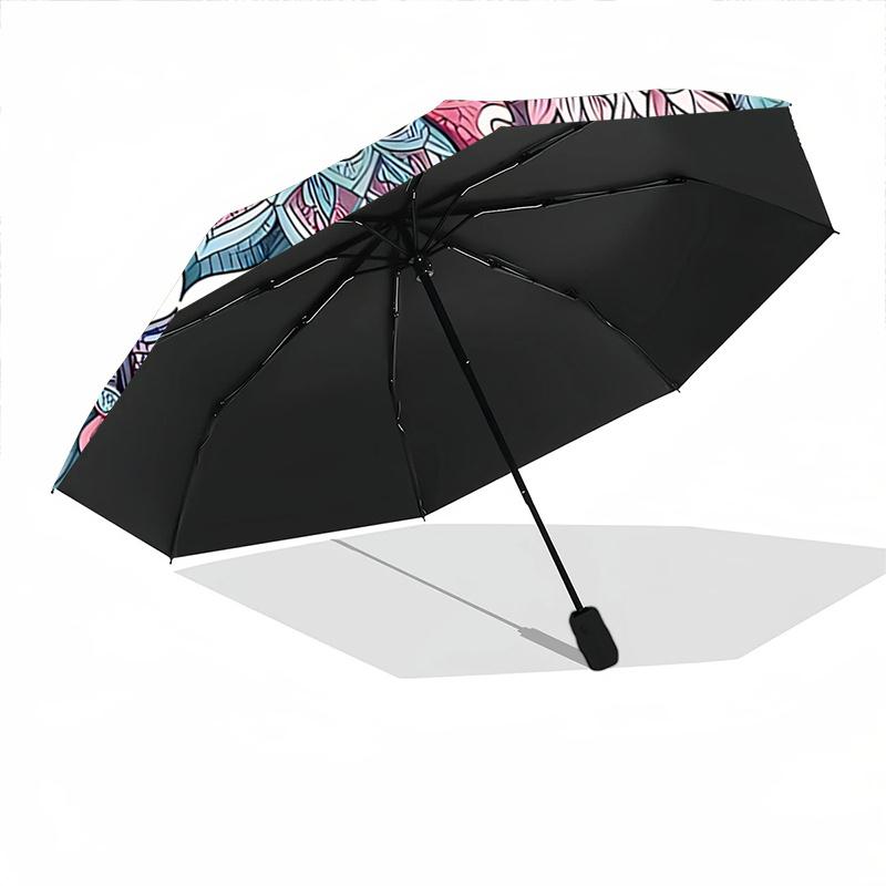 1pc Two Flamingos Pattern Automatic Umbrella is Fashionable and Good-Looking, Suitable for Travel and Daily Use.A089