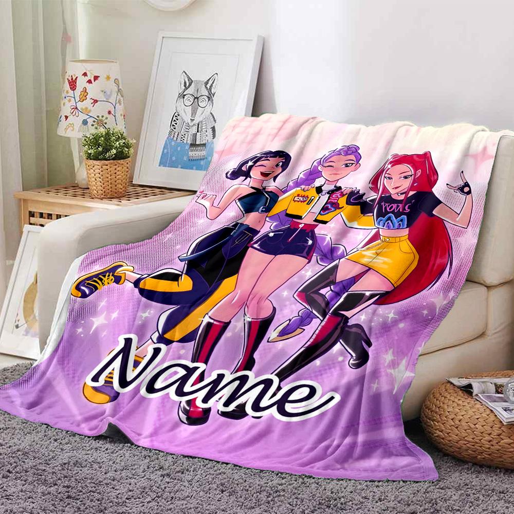 Customizable KPop Demon Hunters36 Throw Blanket – Personalized Name, All-Season Cozy Snug Blanket, Machine Washable, Personalized Blanket