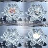 Главная Орнамент Подсвечник Чайная свеча Стеклянный цветок Подсвечник для чайной свечи Хрустальный лотос Подсвечники Бар
