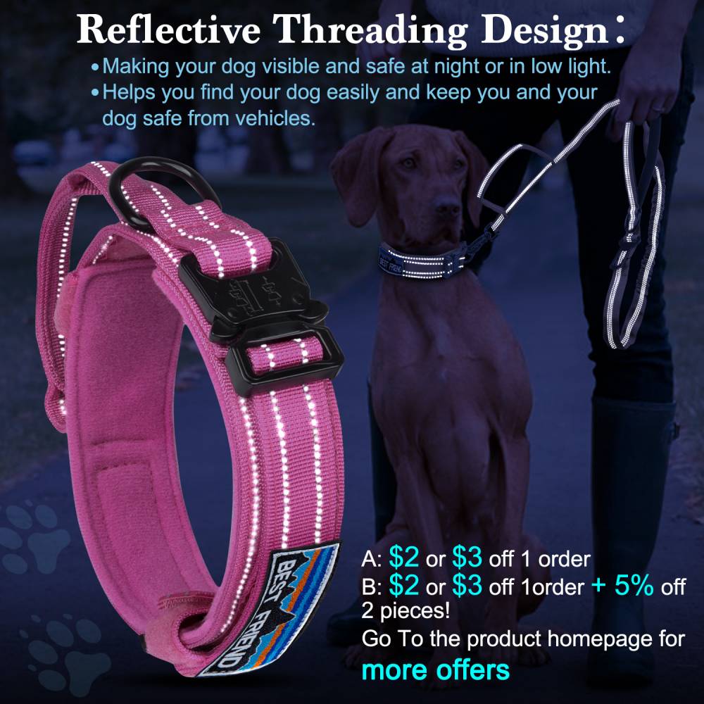 Прочный ошейник для собак, регулируемый, толстый, тактический, военный, тренировочный ошейник и поводок для собак с ручкой для средних /больших/ k9 /крупных собак