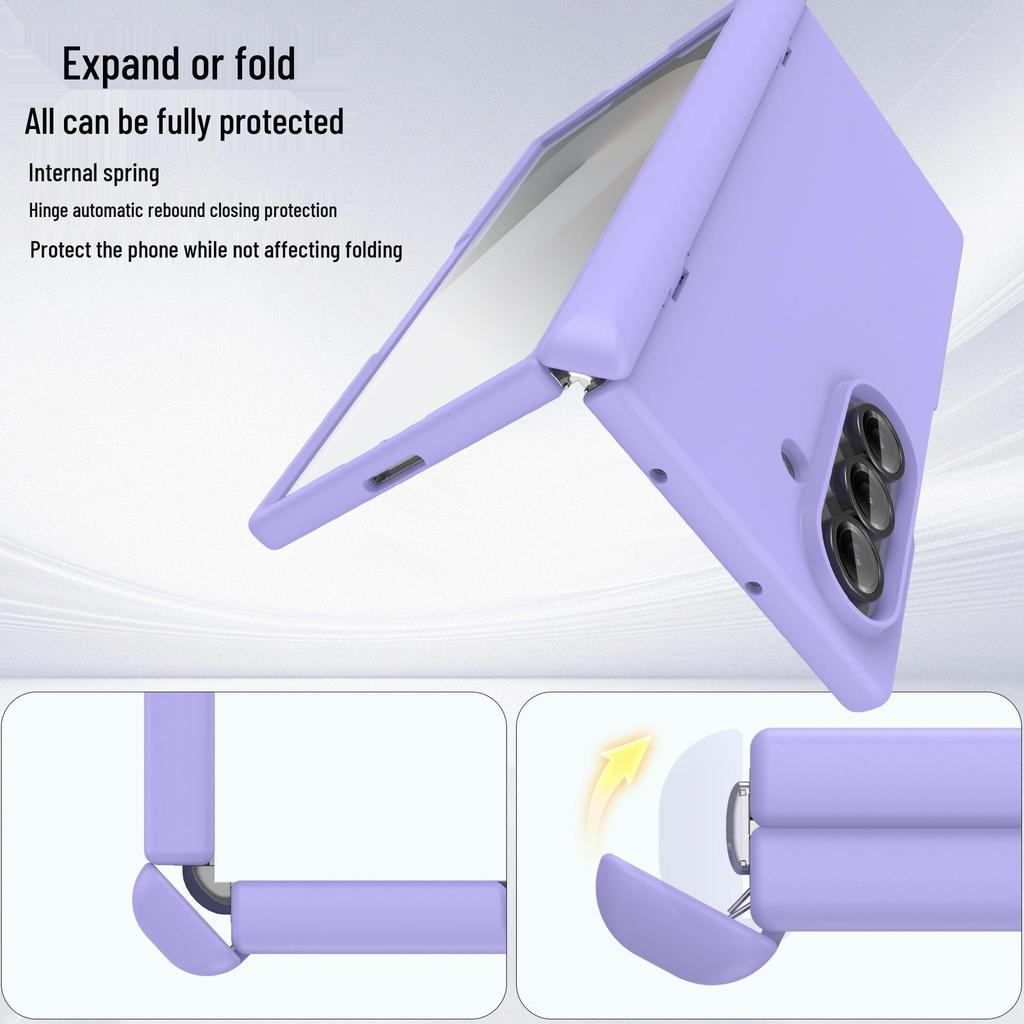 Магнитный беспроводной чехол-зарядка для Samsung Z Fold7 с пружинным шарниром и отделкой под кожу, совместим с Fold6.