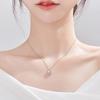 Original 925 Sterling Silver Crystal Moon Opal Round Bead Charm Necklace for Women Kolye Choker Collares Para Mujer Wedding Gift