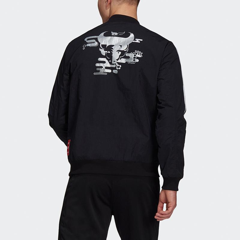 Adidas Куртка-бомбер Real Madrid CNY, мужская верхняя одежда, черная GU6958