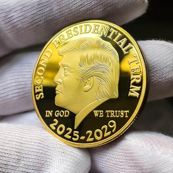 Сувенирная монета Трампа Второй президентский срок 2025-2029 гг. Сувенирная монета коллекционная металлическая