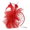 Wedding Fascinator Hat Cocktail Tea Party Headband Feather Headpiece & Gloves Set  for Women Girls