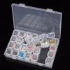 28 Slots Nail Art Box Empty Divided Case Nail Tips Rhinestone Beads Gems Storage Box