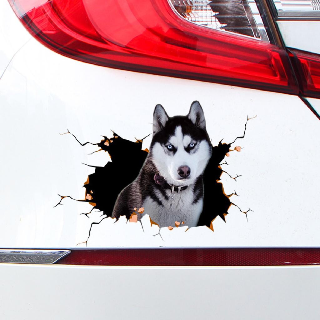 Автомобильные 3D забавные наклейки с изображением кошки или собаки, наклейки на тело, царапины, авто наклейки