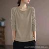 Large Size Catties Can Be Worn In Spring and Autumn, Long-sleeved T-shirt for Women, Bottoming Shirt, Loose and Thin Top for Women