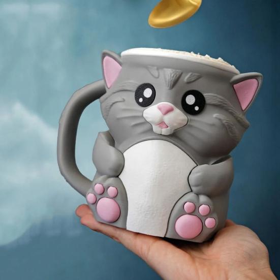 Держатель для пинты мороженого с кошкой и ложкой, многоразовый рукав для пинты для мороженого, газировки, пивных банок, держатель, удобный захват, аксессуар для десертного стола